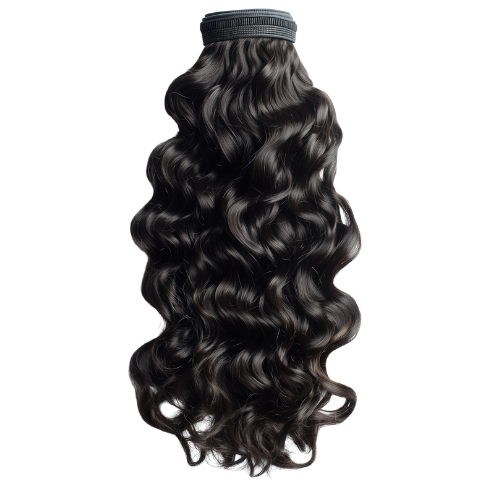 Weft virgin raw wavy, bodywavy, bodywave Indian 100% unprocessed human hair extensions bundles, natural straight loose wavy texture available in 18”, 20”, 22”, 26”, 28”, and 30” inches, offering a soft, voluminous, and natural look, Remy or Remi hair. Wavy hair bundles. Deep Wavy bundles