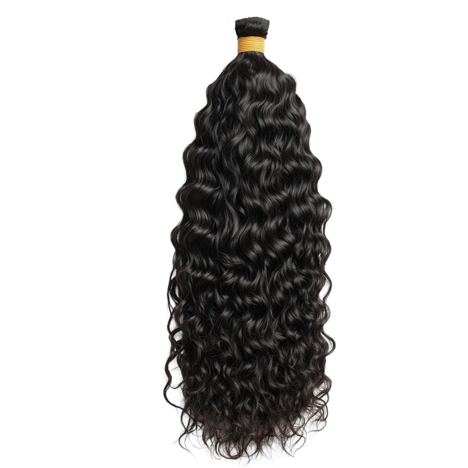Bulk virgin raw Indian Temple unprocessed human hair extensions bundles, natural loose curly texture, perfect for boho braids, goddess braids, or braiding, available in 18”, 20”, 22”, 26”, 28”, and 30” inches, offering a soft, voluminous, and natural look, Remy or Remi hair.